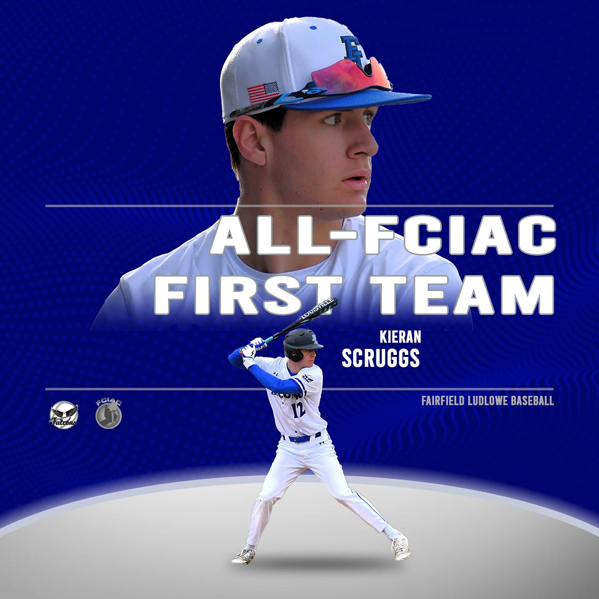 Congrats to Kieran Scruggs on being named All-FCIAC First Team!
#LudloweBase #FalconPride